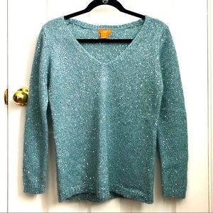 Joe Fresh Mint Blue Sparkly Sweater Small